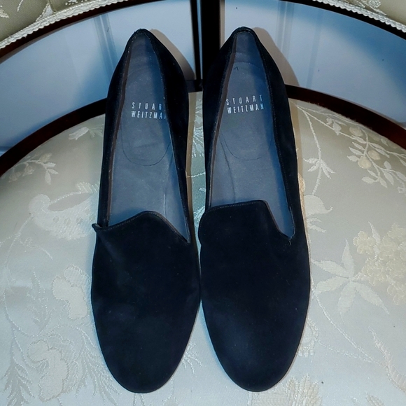 Stuart Weitzman Black Suede Wedge Heel Size 61/2 M
